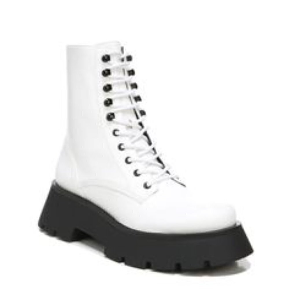 CIRCUS BY SAM EDELMAN Womens White Lolita Combat Boot Size 7